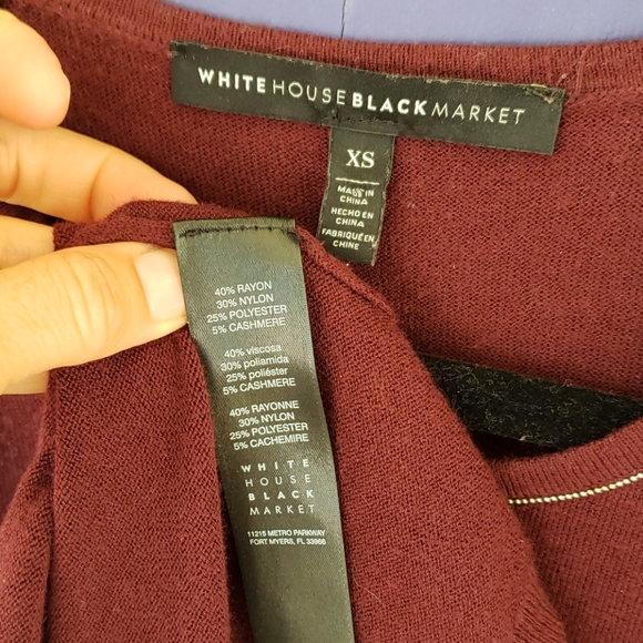 Shoulder cut out cashmere blend long sleeve - Picture 5 of 6